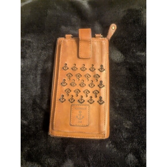 Harbor Vintage Tooled Leather Wallet. Missing Strap - Picture 1 of 6